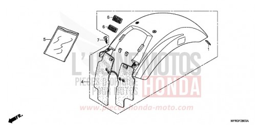 GARDE-BOUE ARRIERE VT1300CXAA de 2010